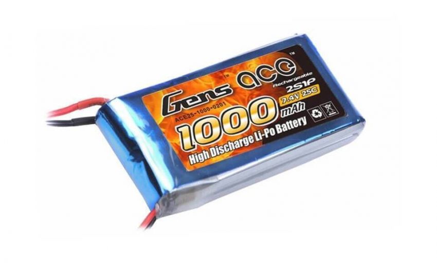 GensAce 7,4V 1000 Mah 25C Lipo-batteri