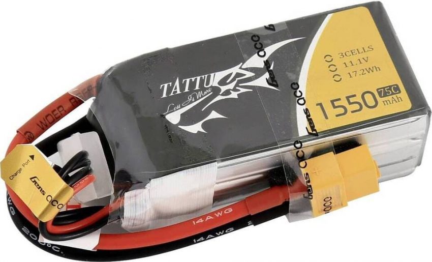 Tattu Funfly Series 1550mAh 11.1V 100C 3S1P Lipo-batteripaket med XT60-kontakt